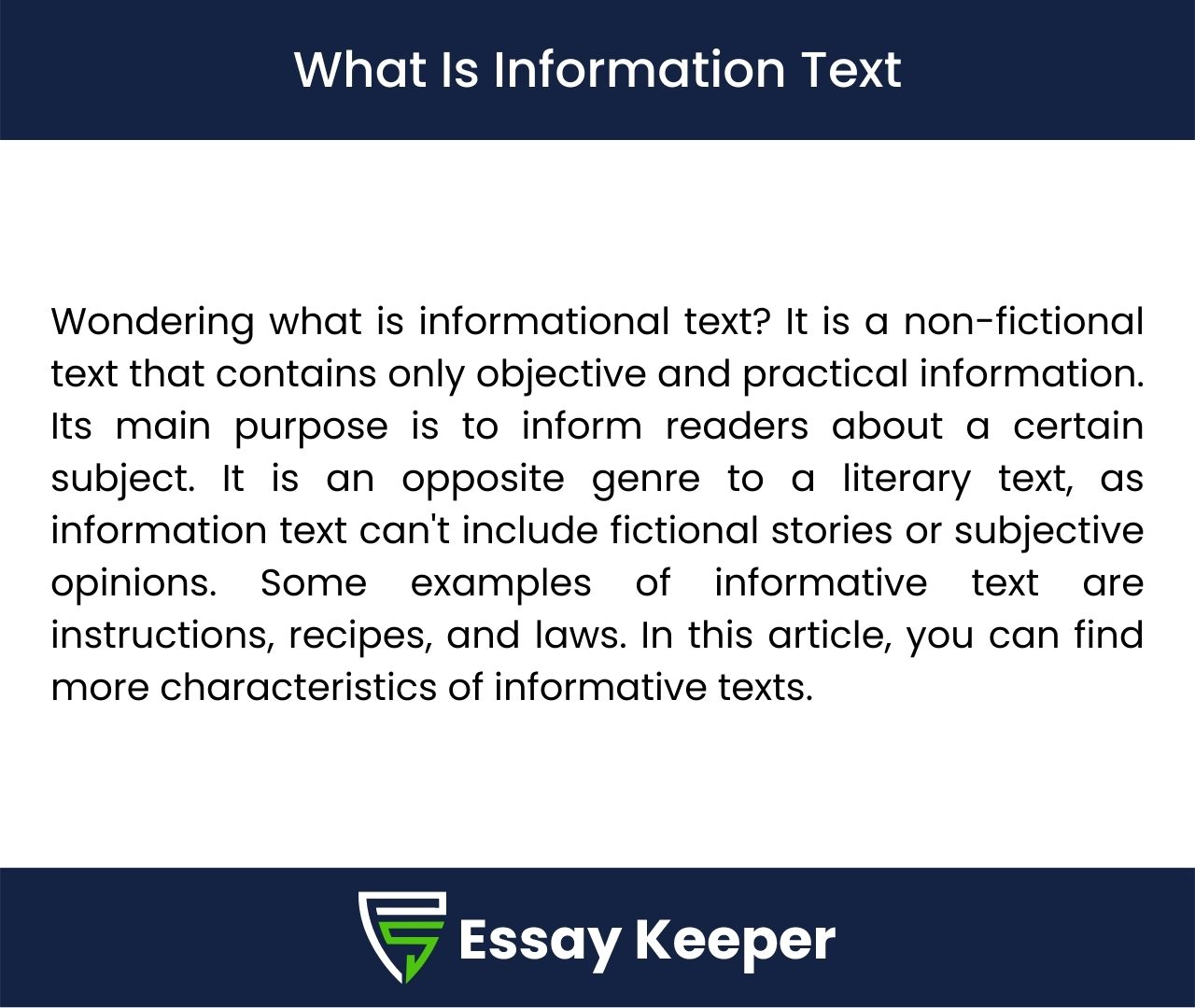 Literary text learn more information on our website essaykeeper com