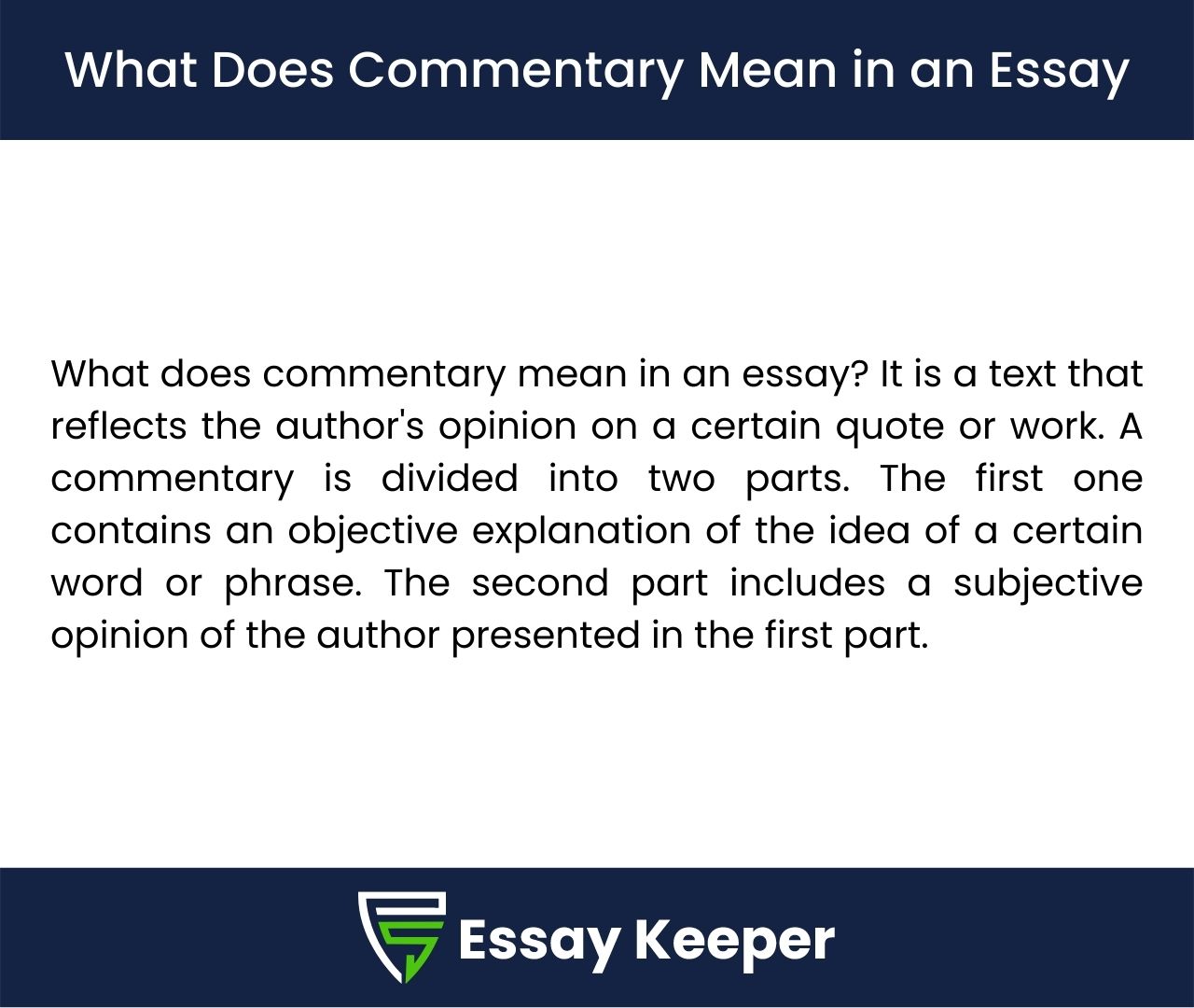 what does commentary mean in an essay